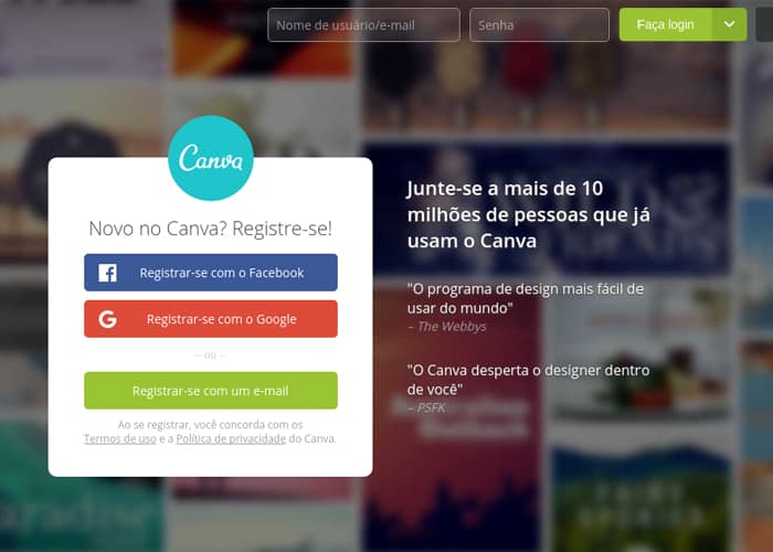 Canva é uma das ferramentas gratuitas para ajudar na criação de imagens
