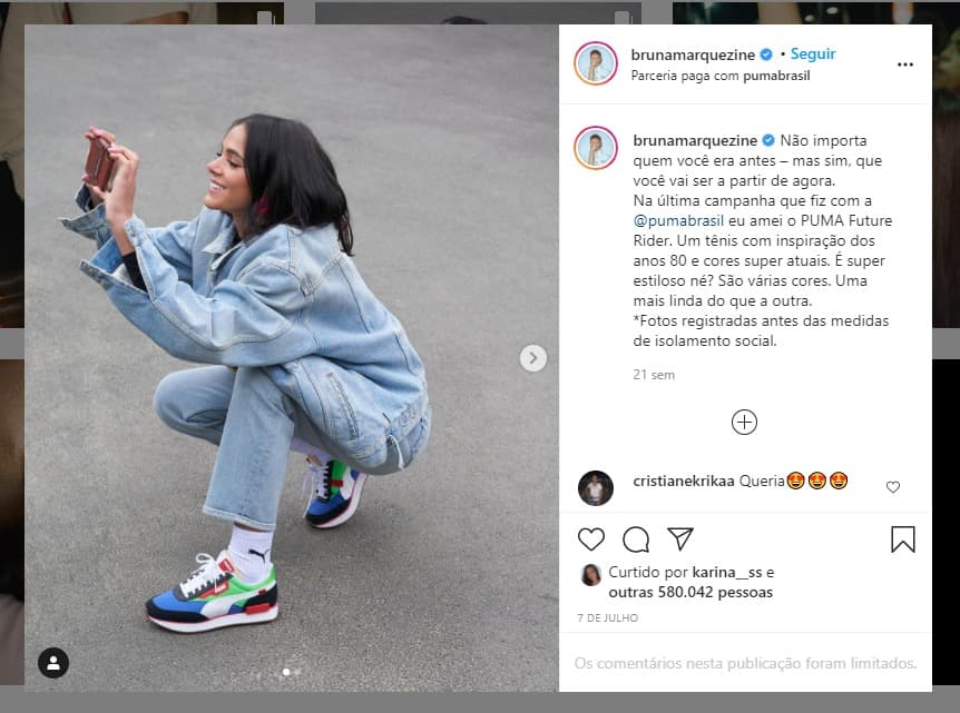 Exemplo de campanha patrocinada no Instagram