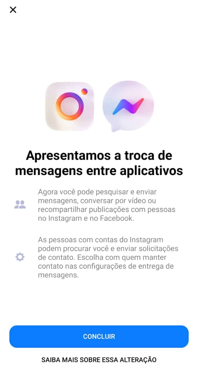 Integração Instagram e Messenger