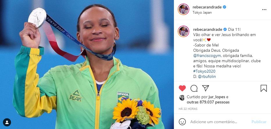Efeito Rebeca Andrade: hit aumenta reproduções em 40% no Spotify