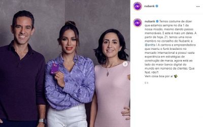 Anitta se junta ao Conselho de Administração do Nubank