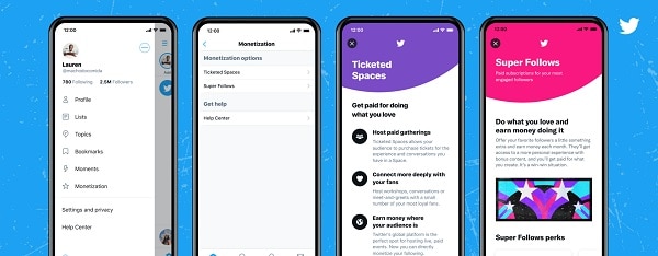 Twitter divulga o Ticketed Spaces e Super Follows: as novidades da plataforma